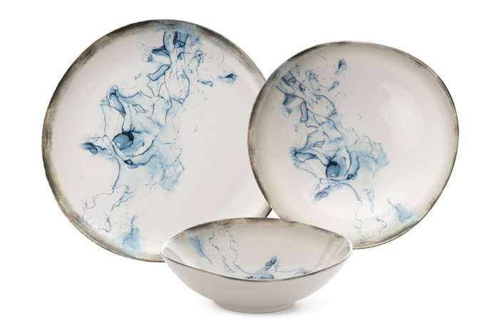 Hermia GBSRD24KY41023178 Vajilla de Porcelana de 24 Piezas para 6 Personas Apta para Lavavajillas y Microondas Elegante y Duradera para Comidas Formales o Informales